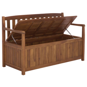 Safavieh Kelter Bench Box - Elegant Teak Wood Storage Seat For Stylish Home Decor & Outdoor Spaces Teak Wood Pat6813a