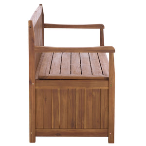 Safavieh Kelter Bench Box - Elegant Teak Wood Storage Seat For Stylish Home Decor & Outdoor Spaces Teak Wood Pat6813a