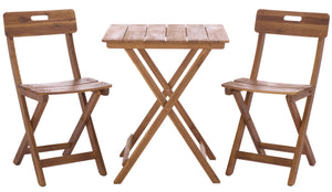 Safavieh Austin Teak Bistro Set - Elegant Outdoor Seating For Garden, Patio & Intimate Gatherings, Perfect Comfort Teak Wood Pat6814a