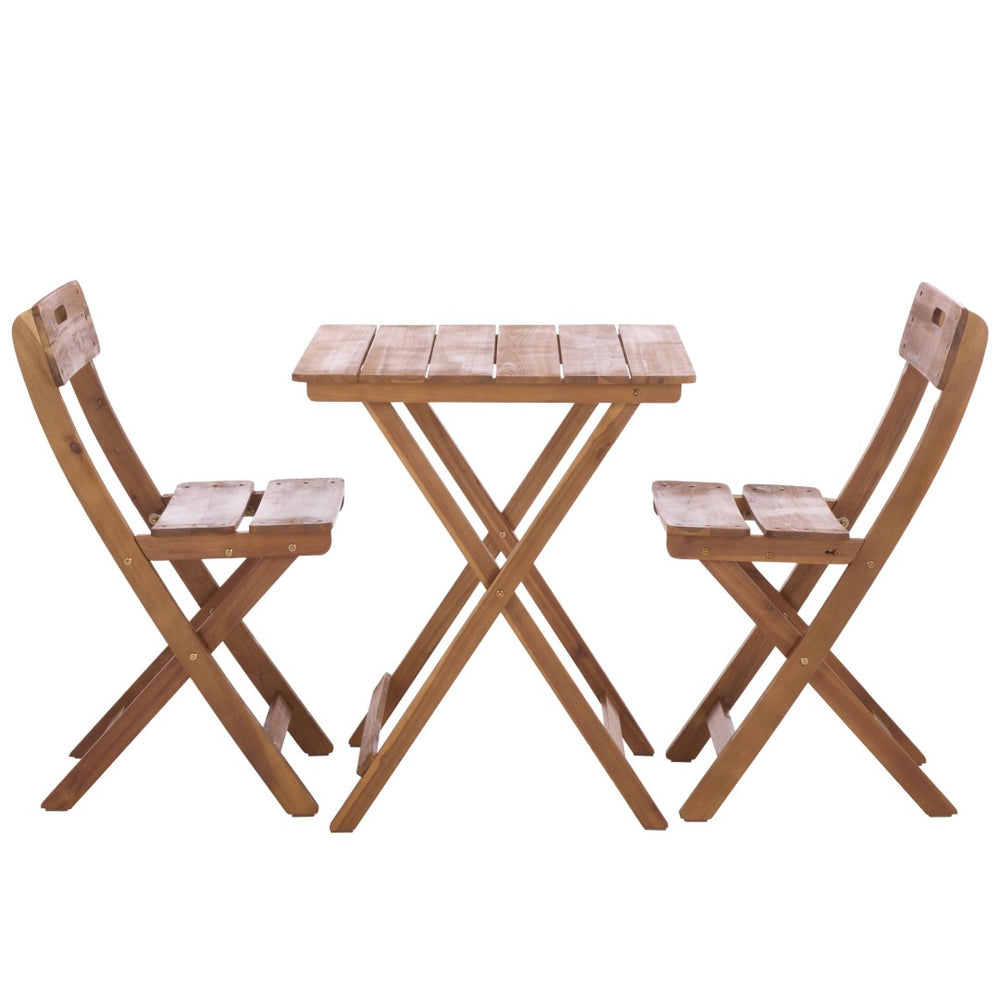 Safavieh AUSTIN Bistro Set in Teak – Elegant Outdoor Furniture for Cozy Patios, Gardens & Small Spaces PAT6814A