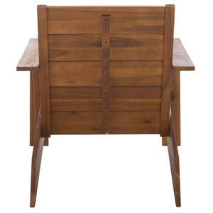 Chania Adirondack Chair With Foam-Cushioned Seat, Weather-Resistant Wood Frame, Ergonomic Lounge Comfort For Patios