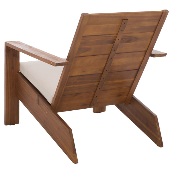Chania Adirondack Chair With Foam-Cushioned Seat, Weather-Resistant Wood Frame, Ergonomic Lounge Comfort For Patios
