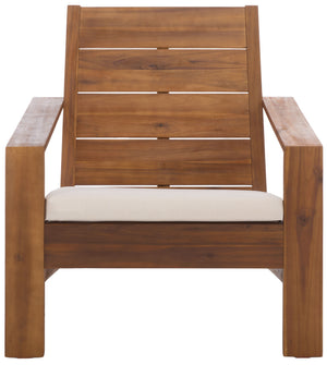 Chania Adirondack Chair With Foam-Cushioned Seat, Weather-Resistant Wood Frame, Ergonomic Lounge Comfort For Patios