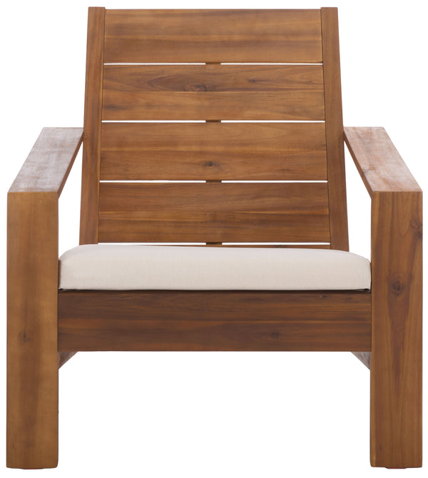 Chania Adirondack Chair With Foam-Cushioned Seat, Weather-Resistant Wood Frame, Ergonomic Lounge Comfort For Patios