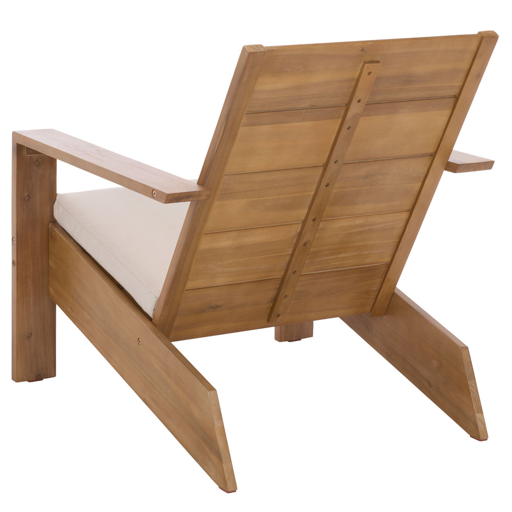Chania Adirondack Chair With Foam-Cushioned Seat, Weather-Resistant Wood Frame, Ergonomic Lounge Comfort For Patios
