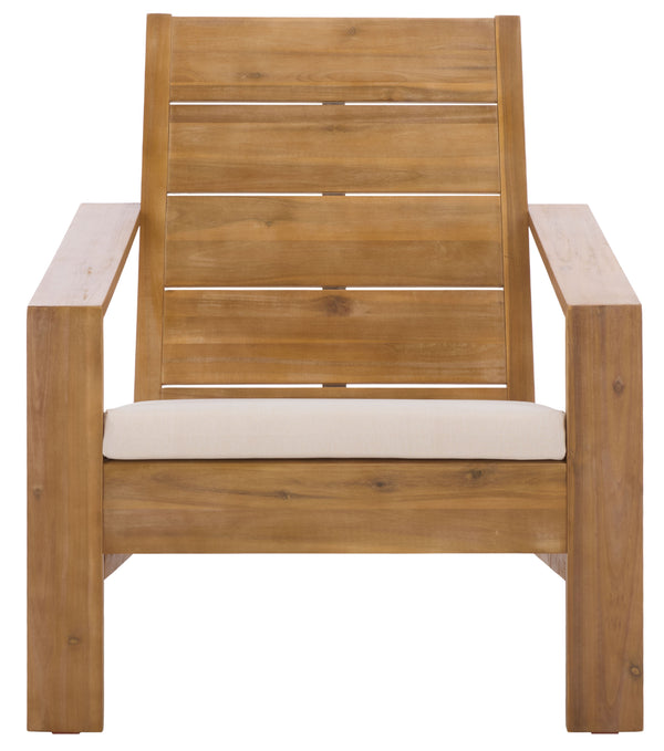 Chania Adirondack Chair With Foam-Cushioned Seat, Weather-Resistant Wood Frame, Ergonomic Lounge Comfort For Patios