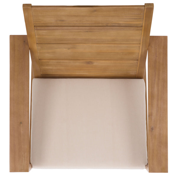 Chania Adirondack Chair With Foam-Cushioned Seat, Weather-Resistant Wood Frame, Ergonomic Lounge Comfort For Patios