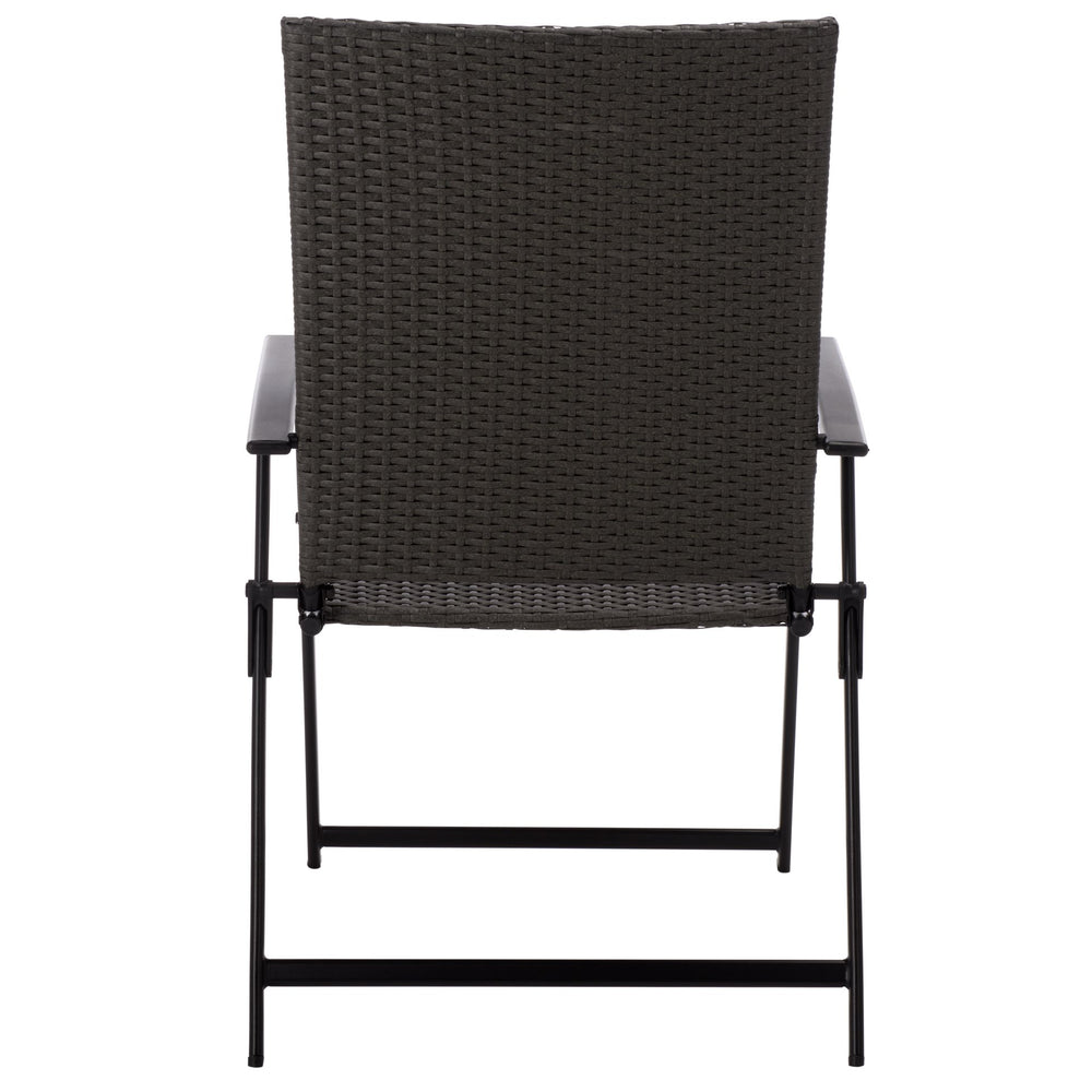 Simon Folding Chair Set Of 2 – Weather‑Resistant Rattan‑Textilene Seats, Sturdy Metal Frame, Foldable Storage