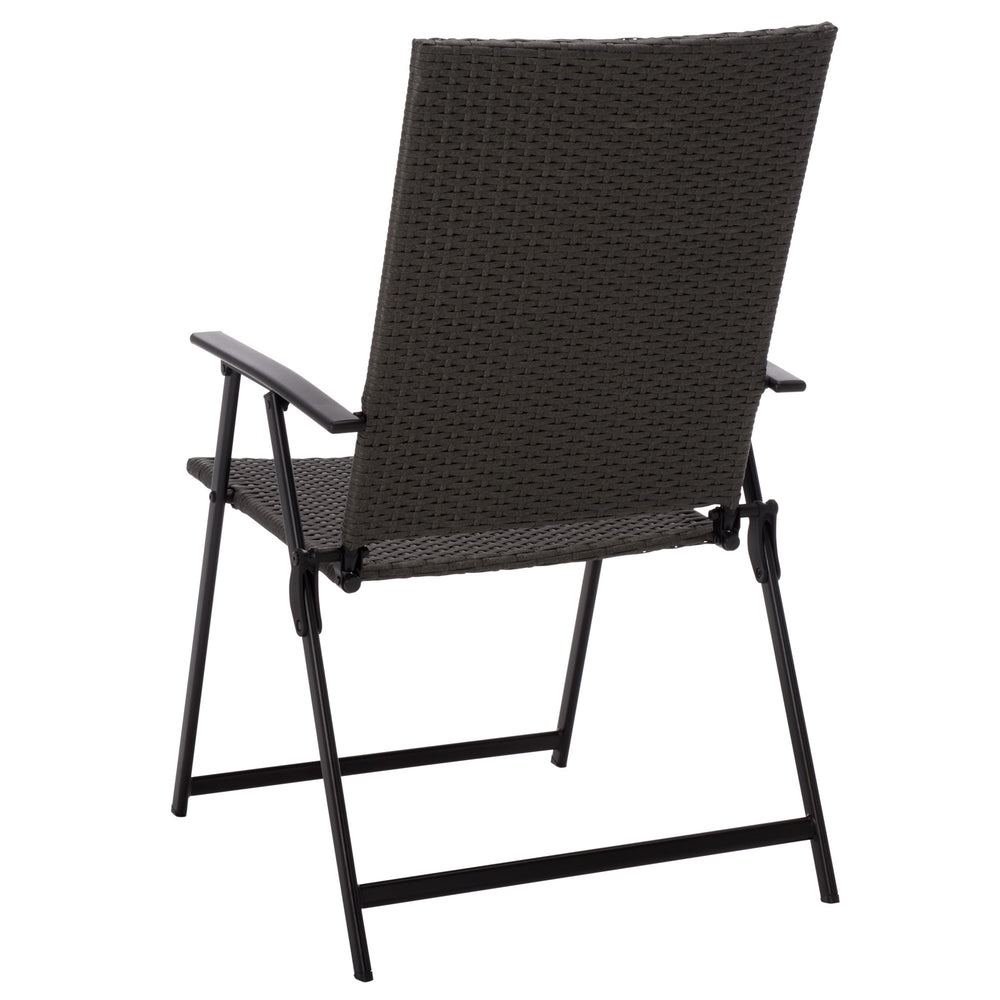 Simon Folding Chair Set Of 2 – Weather‑Resistant Rattan‑Textilene Seats, Sturdy Metal Frame, Foldable Storage