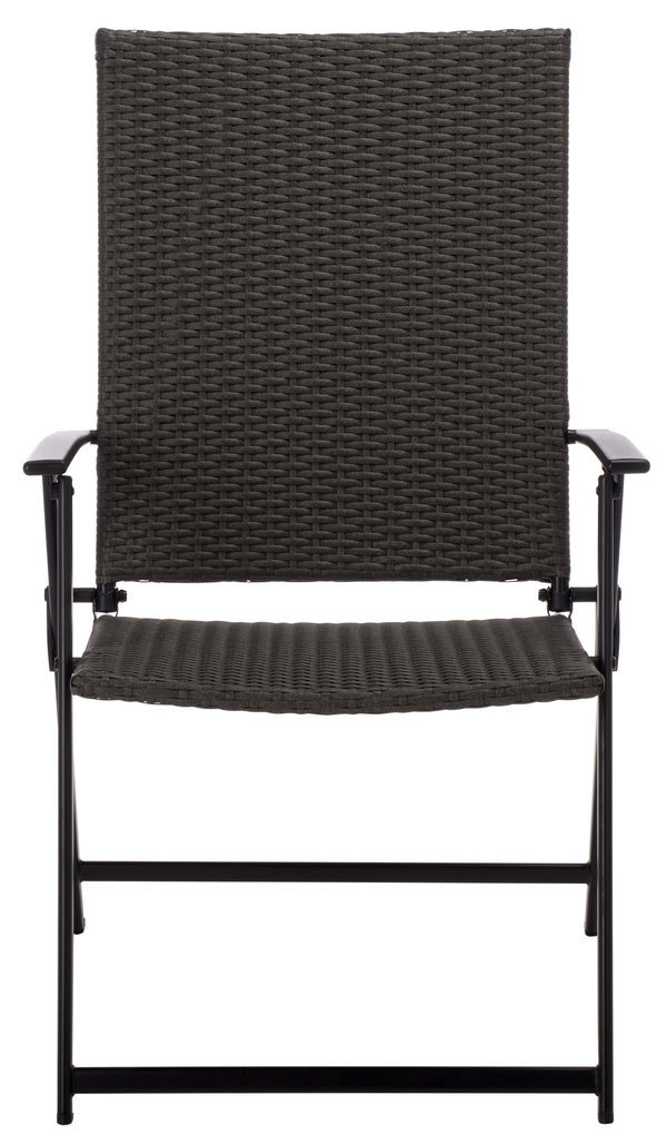 Simon Folding Chair Set Of 2 – Weather‑Resistant Rattan‑Textilene Seats, Sturdy Metal Frame, Foldable Storage