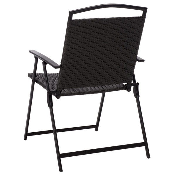 Dory Folding Chair Set Of 2 – Modern Woven Rattan Seating, Lightweight Foldable Patio & Dining Chairs