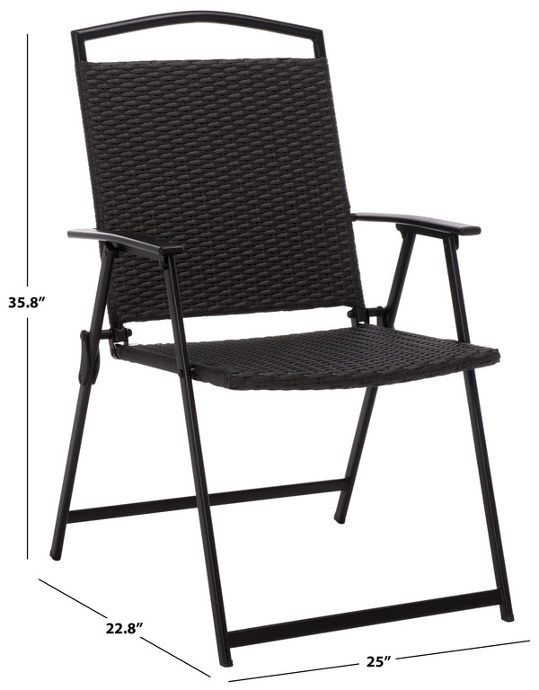 Dory Folding Chair Set Of 2 – Modern Woven Rattan Seating, Lightweight Foldable Patio & Dining Chairs