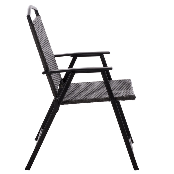Dory Folding Chair Set Of 2 – Modern Woven Rattan Seating, Lightweight Foldable Patio & Dining Chairs