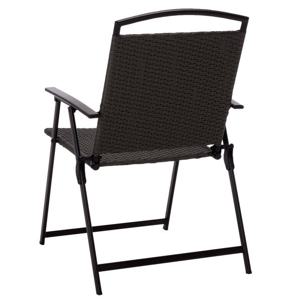 Dory Folding Chair Set Of 2 – Modern Woven Rattan Seating, Lightweight Foldable Patio & Dining Chairs
