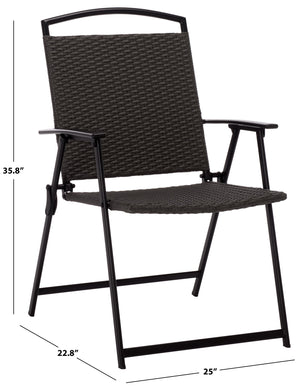 Dory Folding Chair Set Of 2 – Modern Woven Rattan Seating, Lightweight Foldable Patio & Dining Chairs