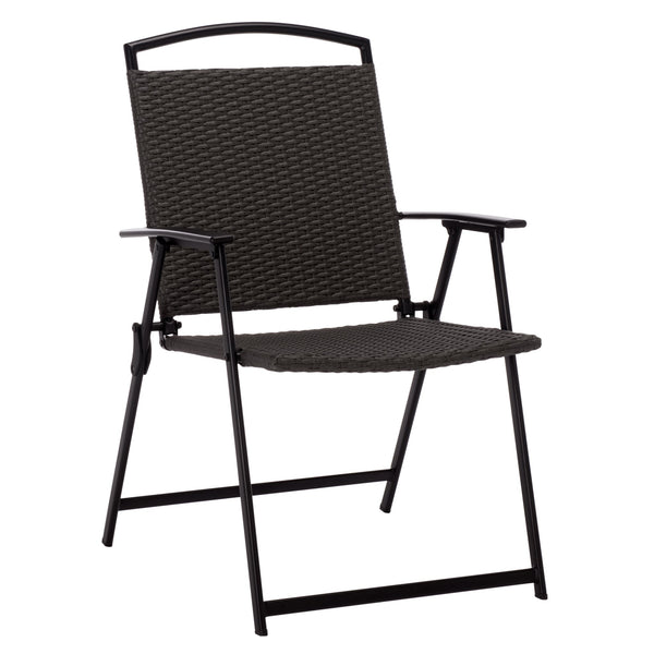 Dory Folding Chair Set Of 2 – Modern Woven Rattan Seating, Lightweight Foldable Patio & Dining Chairs
