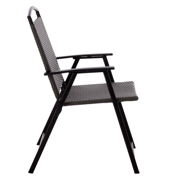 Dory Folding Chair Set Of 2 – Modern Woven Rattan Seating, Lightweight Foldable Patio & Dining Chairs