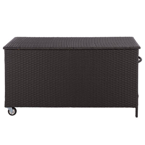 Kent Cushion Box With Weather-Resistant Rattan Finish — Durable Metal Frame, Spacious Outdoor Storage