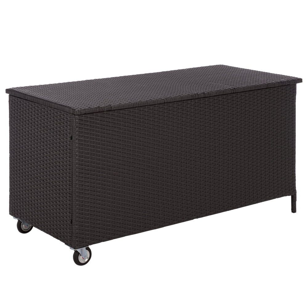 Kent Cushion Box With Weather-Resistant Rattan Finish — Durable Metal Frame, Spacious Outdoor Storage