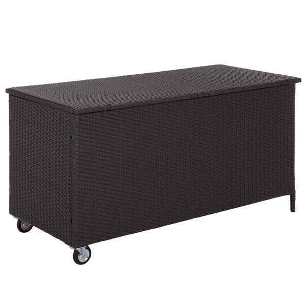 Kent Cushion Box With Weather-Resistant Rattan Finish — Durable Metal Frame, Spacious Outdoor Storage