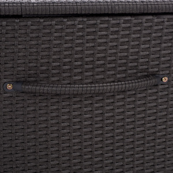 Kent Cushion Box With Weather-Resistant Rattan Finish — Durable Metal Frame, Spacious Outdoor Storage