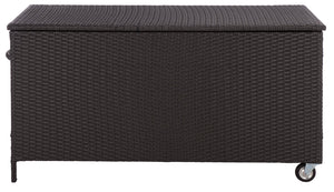 Kent Cushion Box With Weather-Resistant Rattan Finish — Durable Metal Frame, Spacious Outdoor Storage