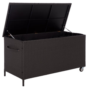 Kent Cushion Box With Weather-Resistant Rattan Finish — Durable Metal Frame, Spacious Outdoor Storage