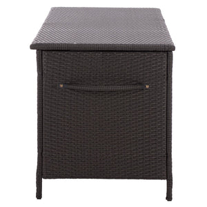 Kent Cushion Box With Weather-Resistant Rattan Finish — Durable Metal Frame, Spacious Outdoor Storage