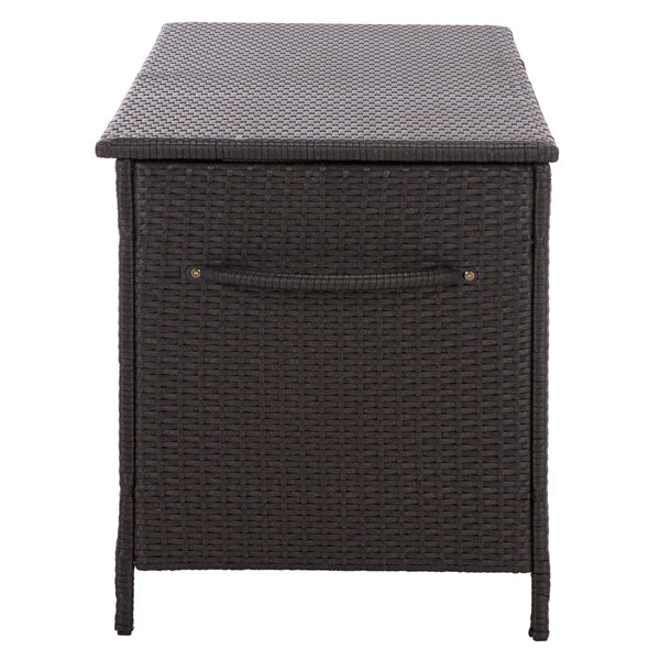 Kent Cushion Box With Weather-Resistant Rattan Finish — Durable Metal Frame, Spacious Outdoor Storage