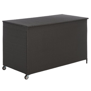 Kent Large Cushion Box Rattan Storage Chest With Metal Frame, Weather-Resistant, Compact 61X32x37 Cm