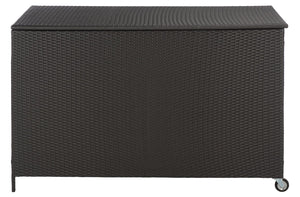 Kent Large Cushion Box Rattan Storage Chest With Metal Frame, Weather-Resistant, Compact 61X32x37 Cm