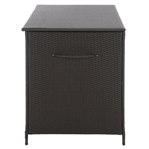 Kent Large Cushion Box Rattan Storage Chest With Metal Frame, Weather-Resistant, Compact 61X32x37 Cm