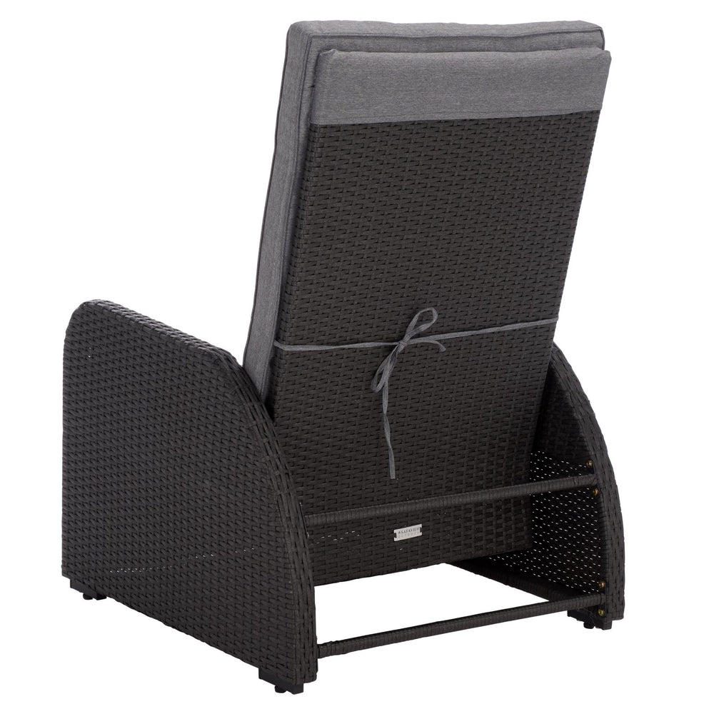 Millman Recliner Chair With Weather-Ready Rattan Frame And Plush Foam Cushion For Patio Comfort