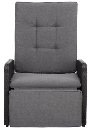 Millman Recliner Chair With Weather-Ready Rattan Frame And Plush Foam Cushion For Patio Comfort