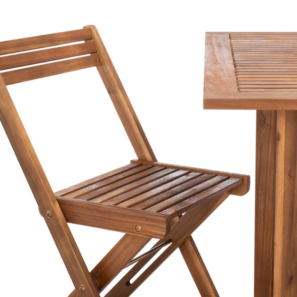 Safavieh ARVIN Outdoor Dining Set with Space-Saving Table and 4 Foldable Chairs for Stylish Gatherings Natural PAT7001A