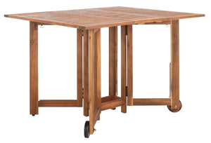 Safavieh ARVIN Outdoor Dining Set with Space-Saving Table and 4 Foldable Chairs for Stylish Gatherings Natural PAT7001A