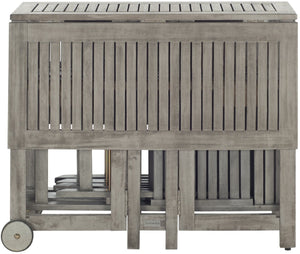 Safavieh ARVIN Outdoor Dining Set with Space-Saving Table and 4 Foldable Chairs for Stylish Gatherings Grey PAT7001B