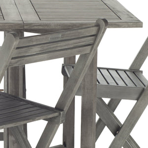 Safavieh ARVIN Outdoor Dining Set with Space-Saving Table and 4 Foldable Chairs for Stylish Gatherings Grey PAT7001B