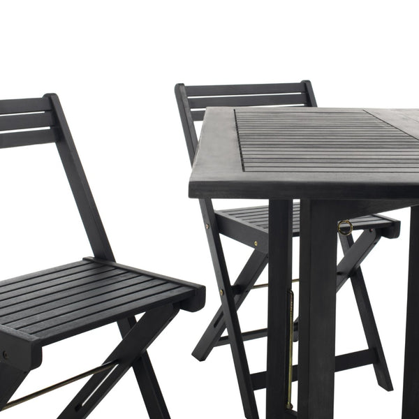 Safavieh ARVIN Outdoor Dining Set with Space-Saving Table and 4 Foldable Chairs for Stylish Gatherings Black PAT7001C