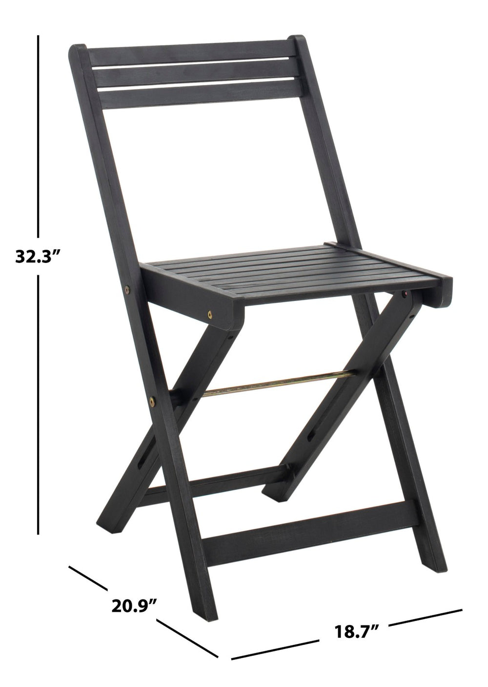 Safavieh ARVIN Outdoor Dining Set with Space-Saving Table and 4 Foldable Chairs for Stylish Gatherings Black PAT7001C