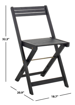 Safavieh ARVIN Outdoor Dining Set with Space-Saving Table and 4 Foldable Chairs for Stylish Gatherings Black PAT7001C