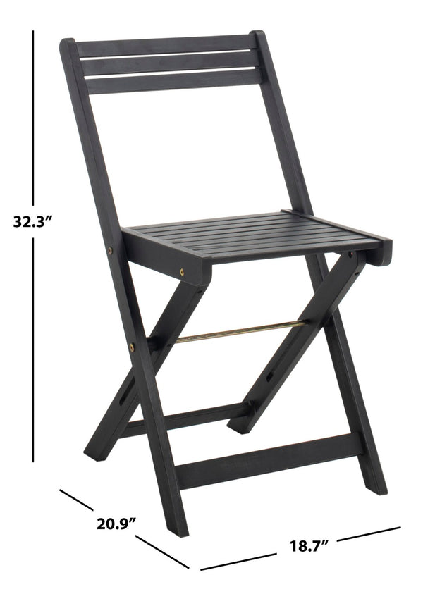 Safavieh ARVIN Outdoor Dining Set with Space-Saving Table and 4 Foldable Chairs for Stylish Gatherings Black PAT7001C