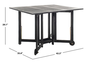 Safavieh ARVIN Outdoor Dining Set with Space-Saving Table and 4 Foldable Chairs for Stylish Gatherings Black PAT7001C