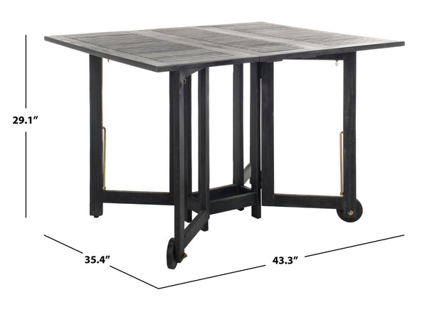 Safavieh ARVIN Outdoor Dining Set with Space-Saving Table and 4 Foldable Chairs for Stylish Gatherings Black PAT7001C