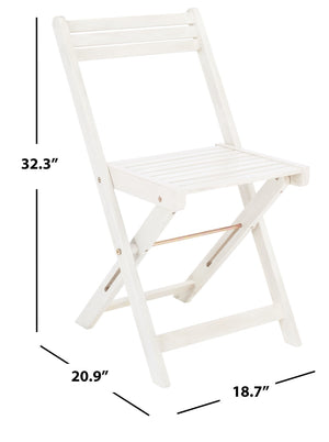 Safavieh ARVIN Outdoor Dining Set with Space-Saving Table and 4 Foldable Chairs for Stylish Gatherings White PAT7001D