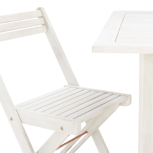 Safavieh ARVIN Outdoor Dining Set with Space-Saving Table and 4 Foldable Chairs for Stylish Gatherings White PAT7001D