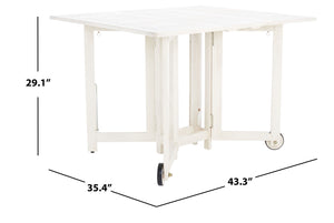 Safavieh ARVIN Outdoor Dining Set with Space-Saving Table and 4 Foldable Chairs for Stylish Gatherings White PAT7001D