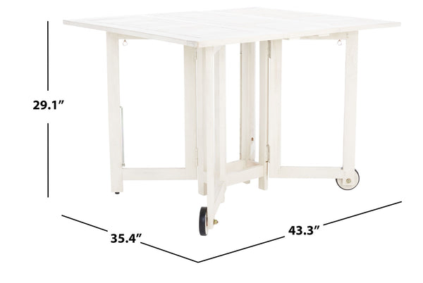 Safavieh ARVIN Outdoor Dining Set with Space-Saving Table and 4 Foldable Chairs for Stylish Gatherings White PAT7001D