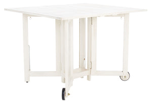 Safavieh ARVIN Outdoor Dining Set with Space-Saving Table and 4 Foldable Chairs for Stylish Gatherings White PAT7001D