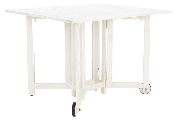 Safavieh ARVIN Outdoor Dining Set with Space-Saving Table and 4 Foldable Chairs for Stylish Gatherings White PAT7001D